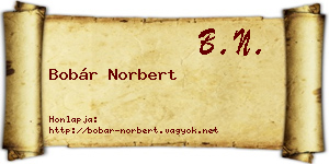 Bobár Norbert névjegykártya