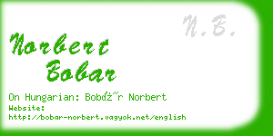 norbert bobar business card
